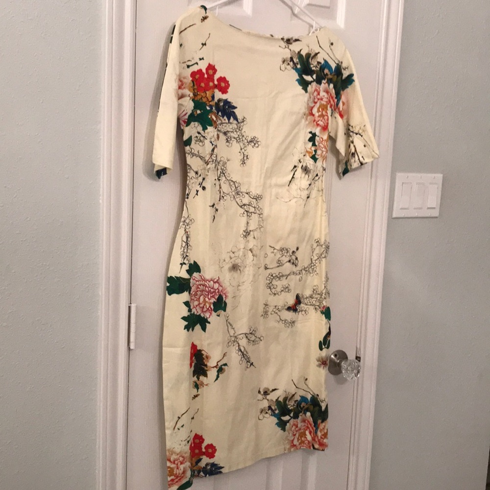 Zara Oriental Floral Shift Dress size Medium